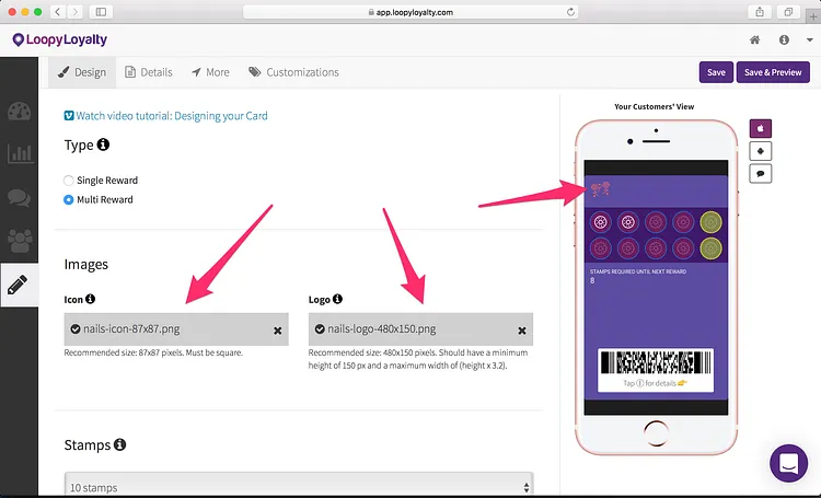 Loopy Loyalty screen: How to Create Digital Loyalty Cards that Drive Customers to your Nail Salon