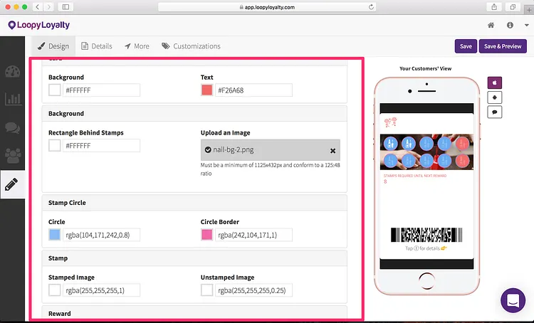 Loopy Loyalty screen: How to Create Digital Loyalty Cards that Drive Customers to your Nail Salon