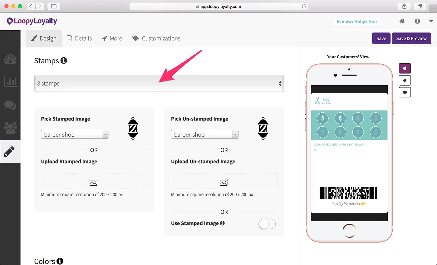 Loopy Loyalty screen: How to Create Digital Punch Cards for your Hair Salon in under 15 minutes
