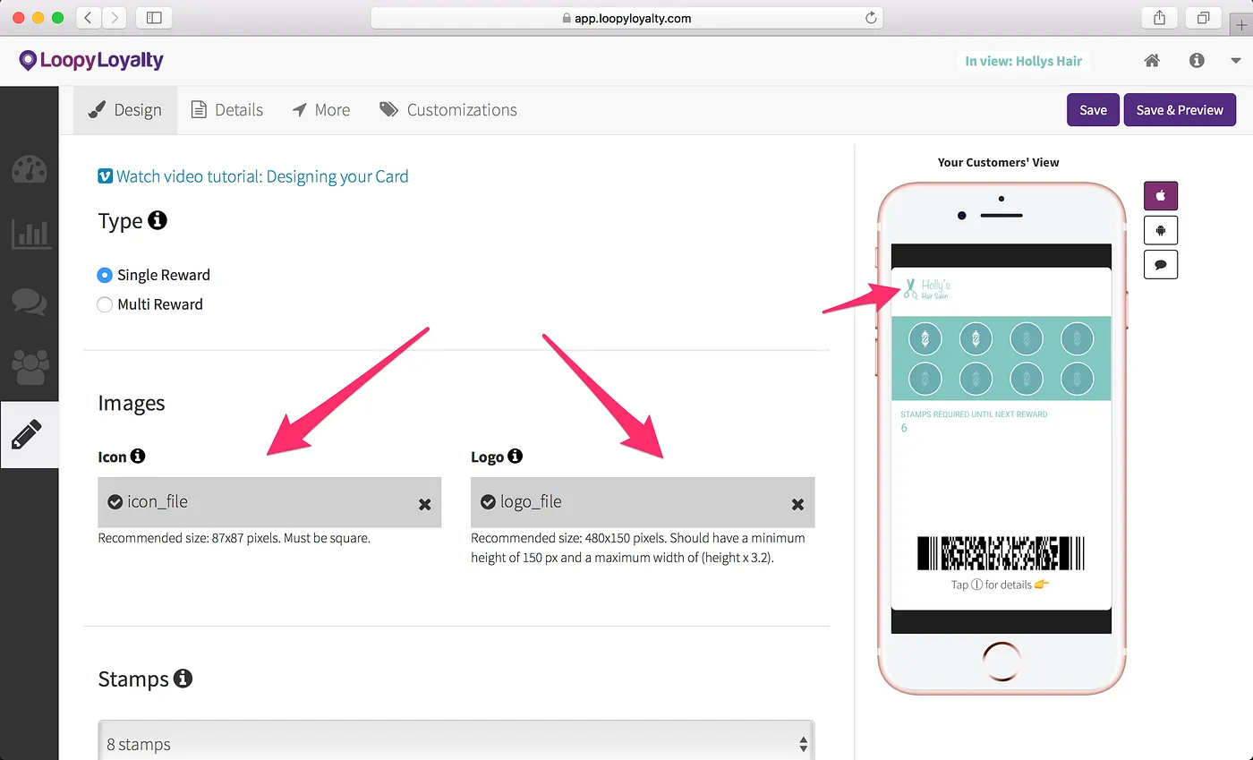 Loopy Loyalty screen: How to Create Digital Punch Cards for your Hair Salon in under 15 minutes