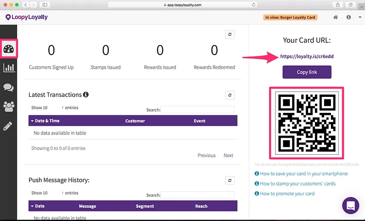 And that’s it! Now you can start distributing your digital loyalty card to customers