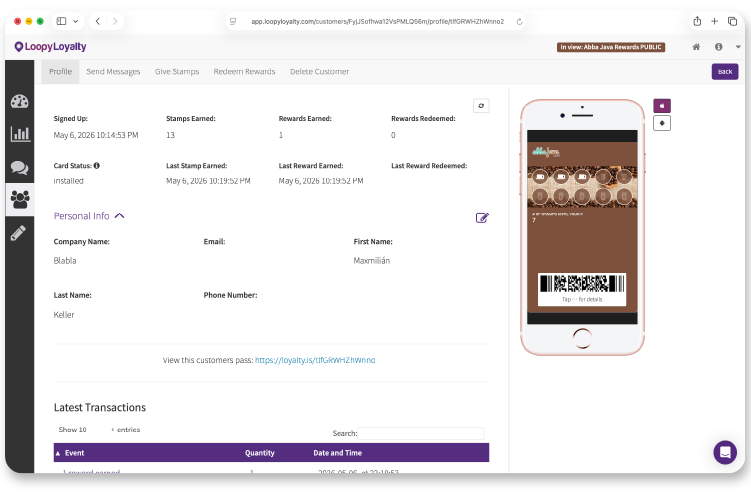 Loopy Loyalty Customer Overview