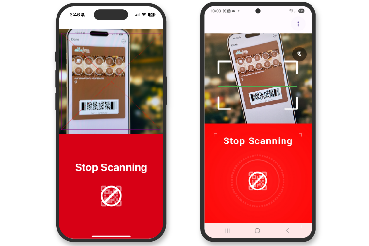 Stamper App Scanning
              Cards