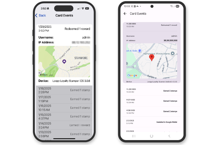 Stamper App track
              every transaction